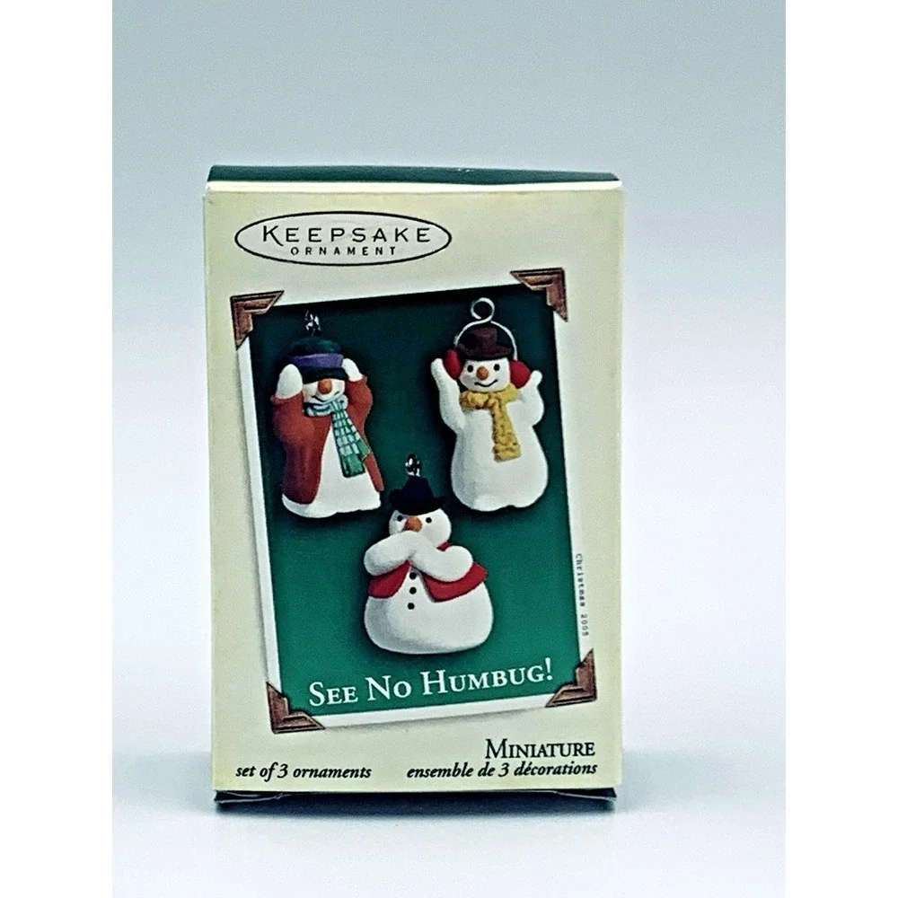 Hallmark Keepsake Miniatures‎ See No Humbug! Set of 3 Ornaments 2005